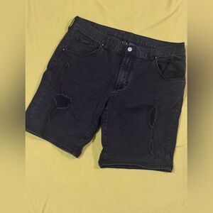 Armani Exchange Black Distressed Men Shorts